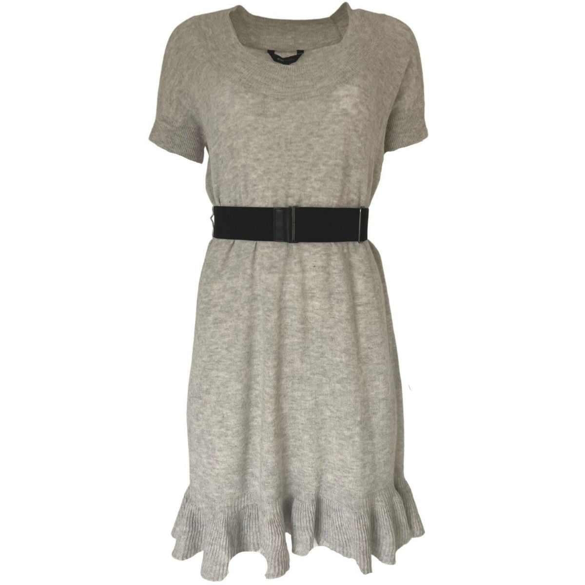 BCBGMAXAZRIA Grey Ruffle Cashmere Blend Dress - Runway Catalog