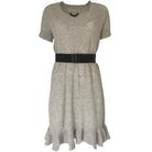 BCBGMAXAZRIA Grey Ruffle Cashmere Blend Dress - Runway Catalog