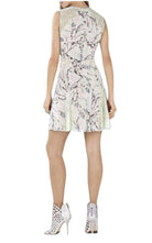 BCBGMAXAZRIA Gwenyth Blocked Sleeveless Flared Skirt Dress - Runway Catalog