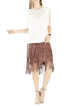 BCBGMAXAZRIA Haidee Flutter - Sleeve Cutout Embroidered Top - Runway Catalog