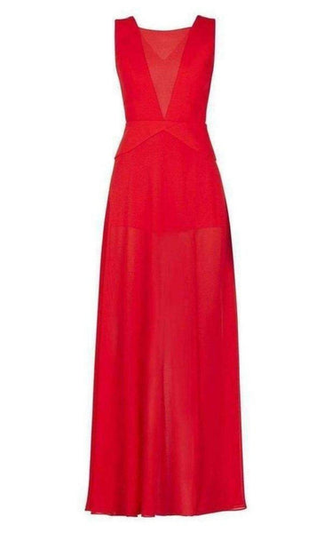 BCBGMAXAZRIA Halee Deep V-Neck Chiffon Skirt Romper  Runway Catalog