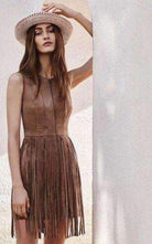 BCBGMAXAZRIA Hamin Fringe Faux Suede Vest Dress - Runway Catalog