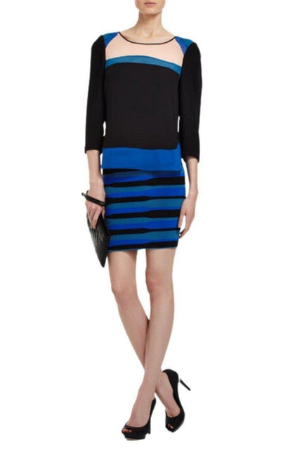 BCBGMAXAZRIA Imari Uneven Striped Pencil Skirt - Runway Catalog