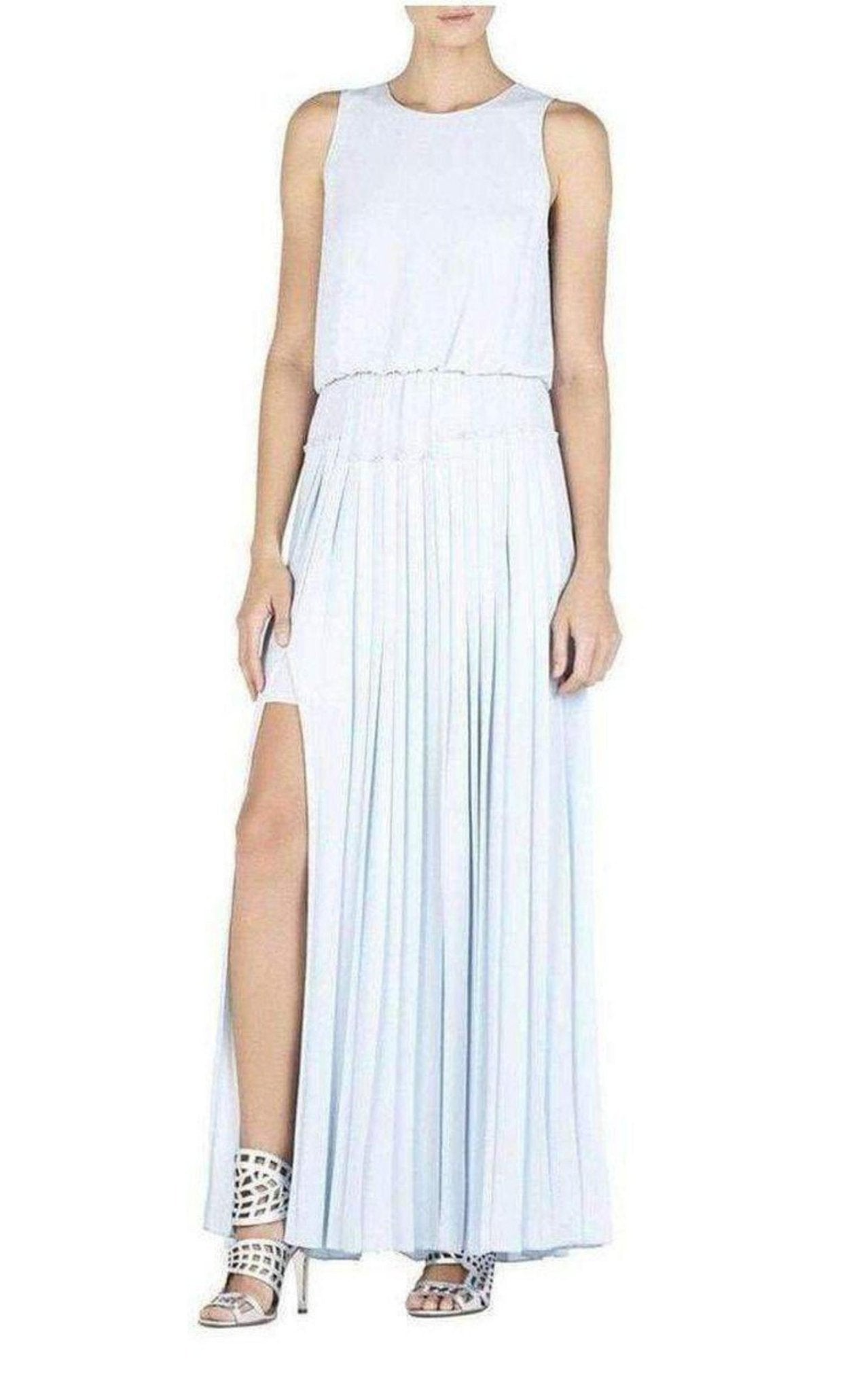 BCBGMAXAZRIA Jenine High Split Pleated Skirt Maxi Dress