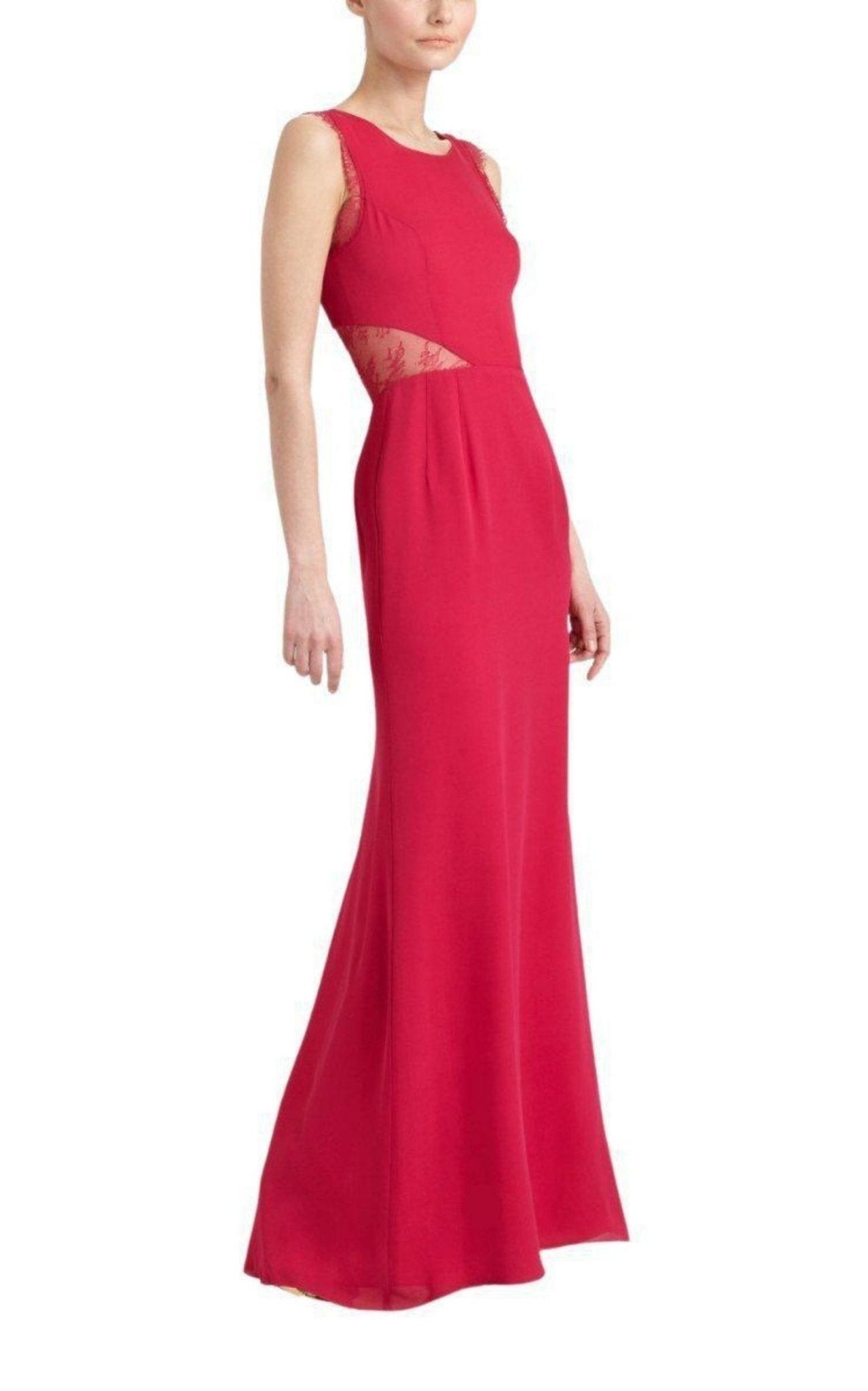 BCBGMAXAZRIA Karey Maxi Lace Detail Turkish Pink Dress - Runway