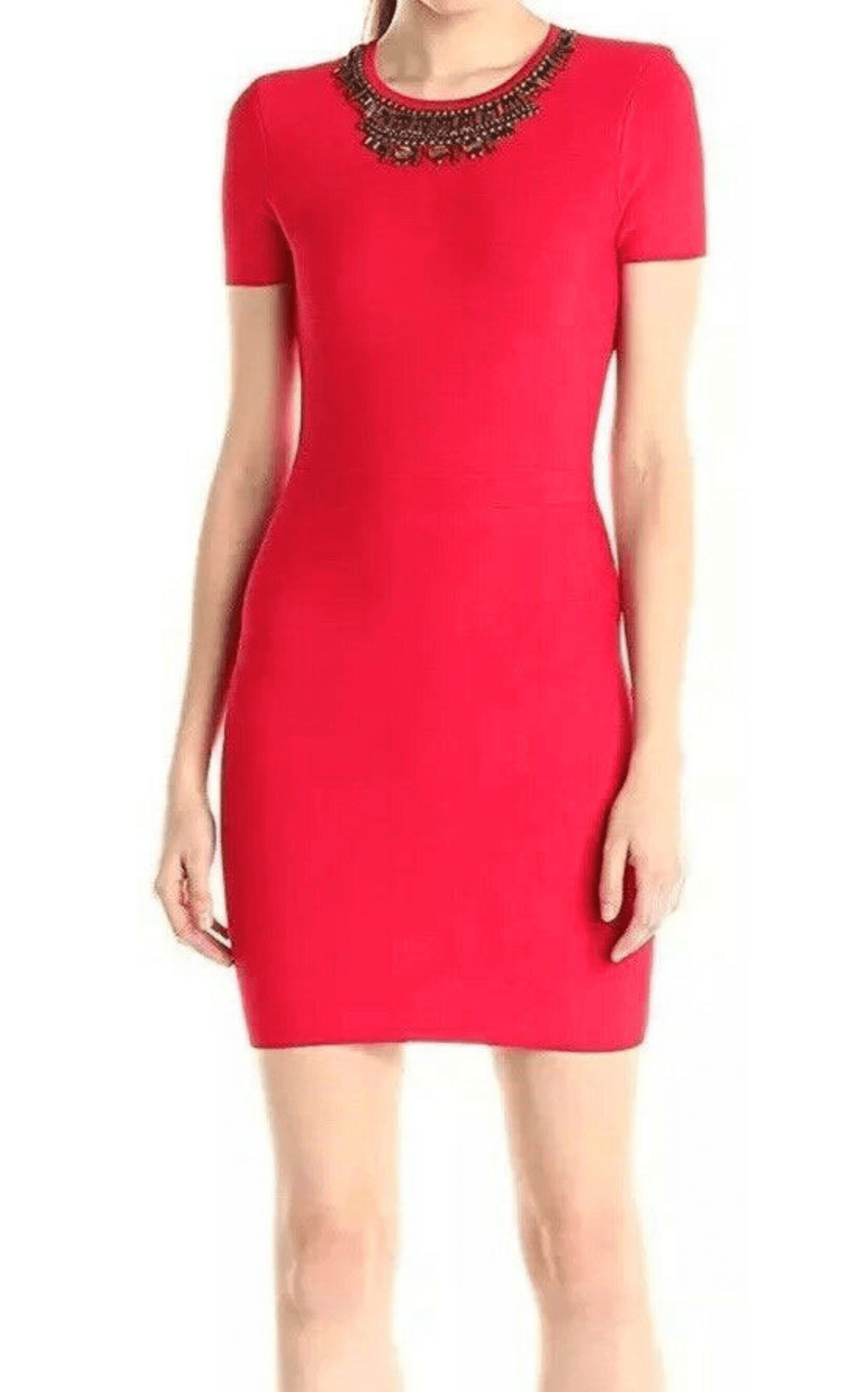 BCBGMAXAZRIA Kaylen Embellished Cutout - Back Dress - Runway Catalog