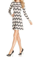 BCBGMAXAZRIA Keeley Jacquard Zigzag Sweater Silk Blend Dress - Runway Catalog