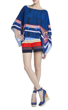 BCBGMAXAZRIA Kei Scarf Print Poncho Top - Runway Catalog