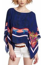 BCBGMAXAZRIA Kei Scarf Print Poncho Top - Runway Catalog