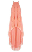 BCBGMAXAZRIA Kelsia Kaskaden-Rüschen-Halterkleid IQI66D43 – 6R3 – Laufsteg-Katalog