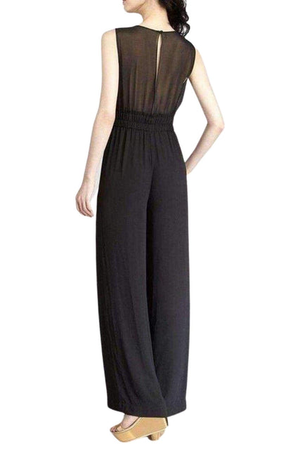 BCBGMAXAZRIA Kiara Black Silk Sleeveless Jumpsuit - Runway Catalog