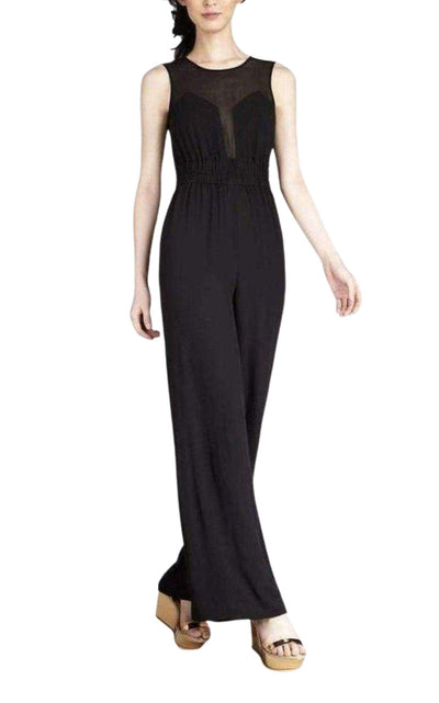 BCBGMAXAZRIA Kiara Black Silk Sleeveless Jumpsuit - Runway Catalog