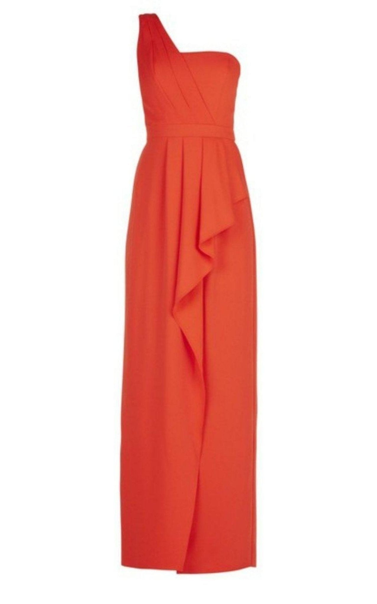bcbg one shoulder red dress BCBGMAXAZRIA Kristine One-Shoulder Peplum Gown Luxury Classic Modern Carving Solid Teak Wood Dressing Table Holiday Dress Part 1: Color:Blue Blossom