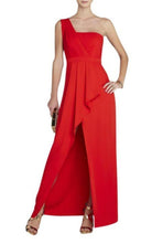 BCBGMAXAZRIA Kristine One - Shoulder Peplum Gown - Runway Catalog