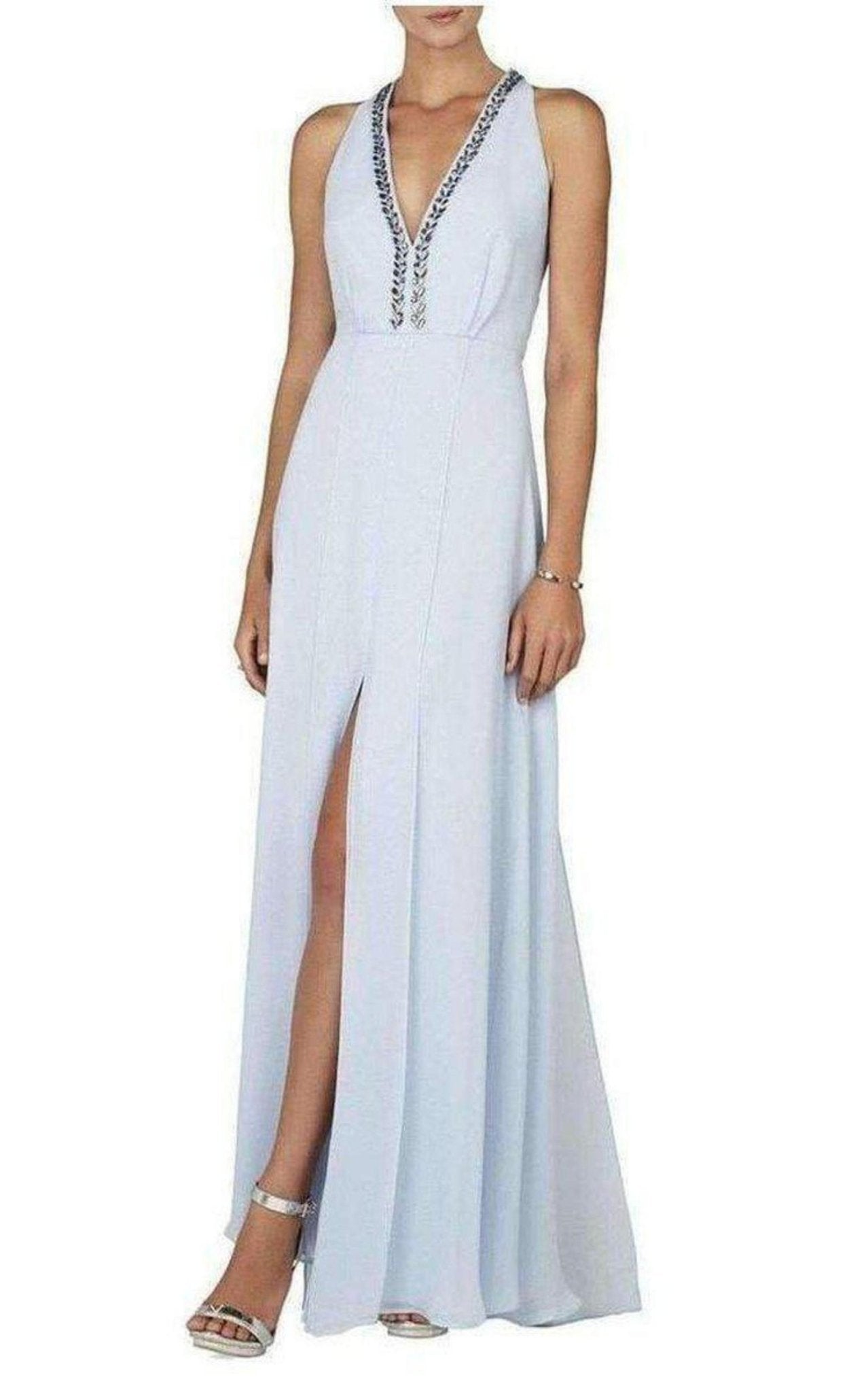 BCBGMAXAZRIA Kristyn Plunging V - Neck T - Back Dress - Runway Catalog