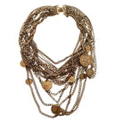 BCBGMAXAZRIA layered gold-tone coin charm necklace