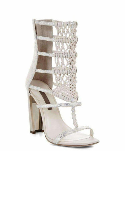 BCBGMAXAZRIA Leather Macrame Day Sandal - Runway Catalog