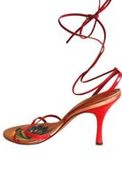 BCBGMAXAZRIA Leather Sandals Insole Embroidery - Runway Catalog
