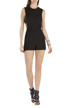 BCBGMAXAZRIA Leni Bib Front Black Romper - Runway Catalog