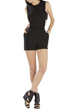 BCBGMAXAZRIA Leni Bib Front Black Romper - Runway Catalog