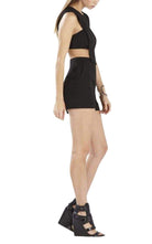 BCBGMAXAZRIA Leni Bib Front Black Romper - Runway Catalog