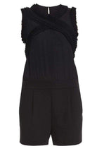 BCBGMAXAZRIA Lexxi Sleeveless Ruffle - Trim Romper - Runway Catalog