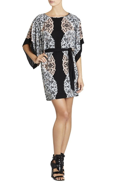 BCBGMAXAZRIA Lois Lace Floral Print Kimono Dress - Runway Catalog