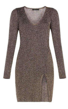 BCBGMAXAZRIA Macki Metallic V - Neck Tunic Dress - Runway Catalog