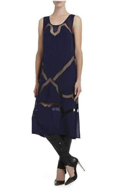 BCBGMAXAZRIA Magdalena Silk Sheer Insert Dress - Runway Catalog