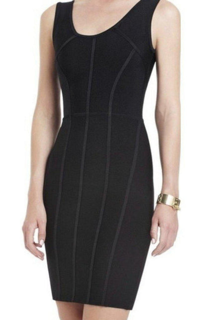 BCBGMAXAZRIA Makenna Black BodyCon Sheet Dress - Runway Catalog