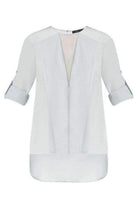 BCBGMAXAZRIA Marrisa Draped - Chemisier en soie drapé sur le devant - Catalogue Runway