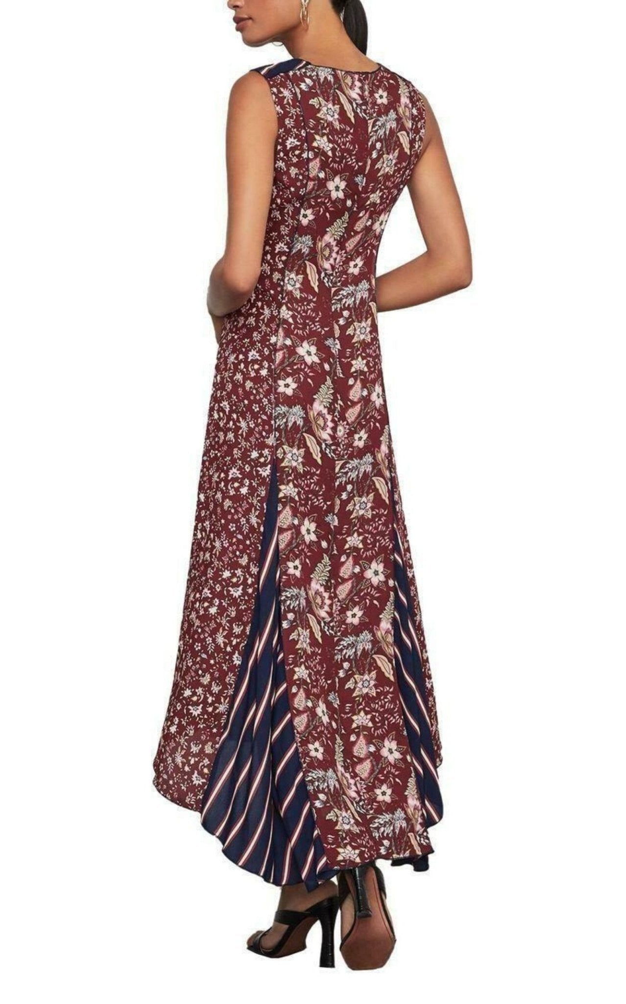 BCBGMAXAZRIA Women's Asymmetric Satin Gown - Cutout Evening Dress