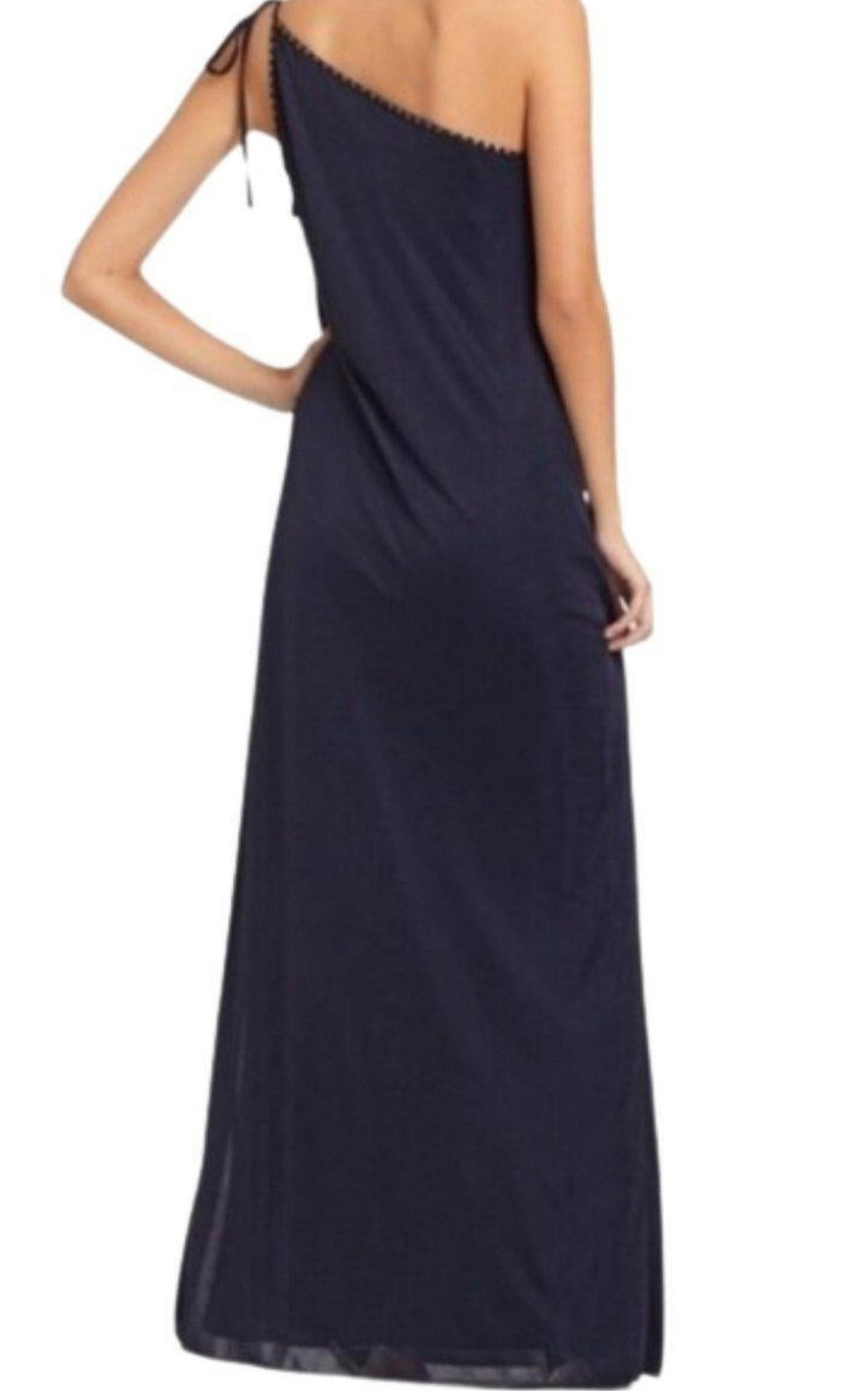 BCBGMAXAZRIA Navy One Shoulder Dress