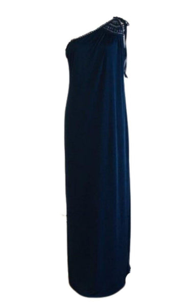 BCBGMAXAZRIA Navy One Shoulder Dress – Runway Catalog