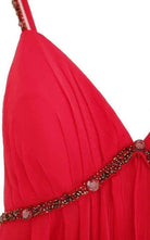 BCBGMAXAZRIA New Red Silk Asymmetrical Embellished Dress - Runway Catalog