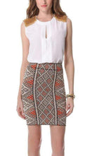BCBGMAXAZRIA Oakley Embellished Shoulder Silk Top - Runway Catalog