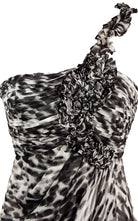 BCBGMAXAZRIA One shoulder Animal Print Silk Dress - Runway Catalog