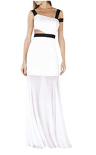 BCBGMAXAZRIA One Shoulder Cutout Waist Gown - Runway Catalog