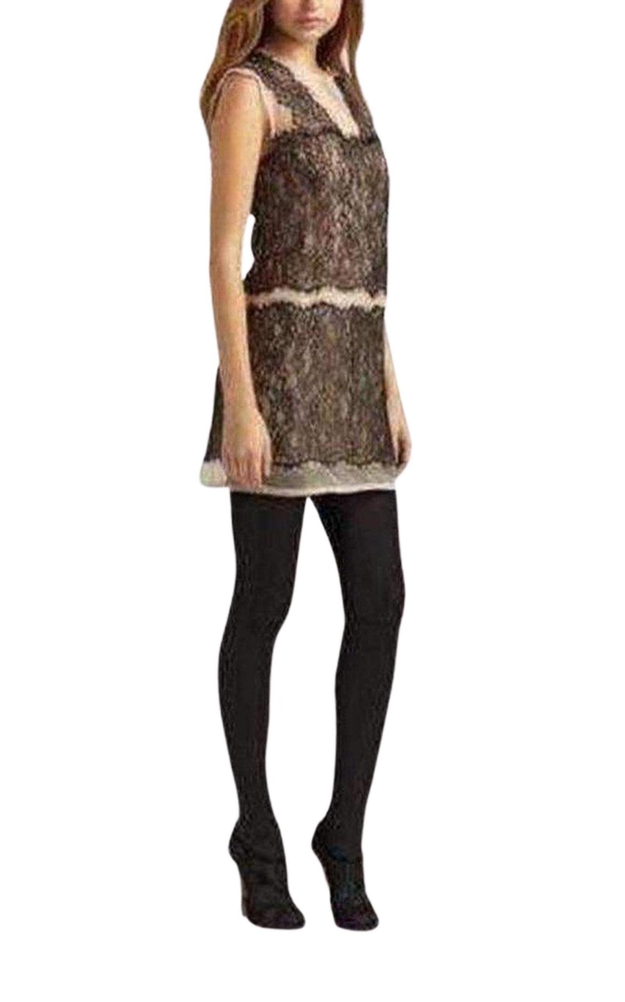 BCBGMAXAZRIA Organza Lace Sheer Sleeveless Dress - Runway Catalog