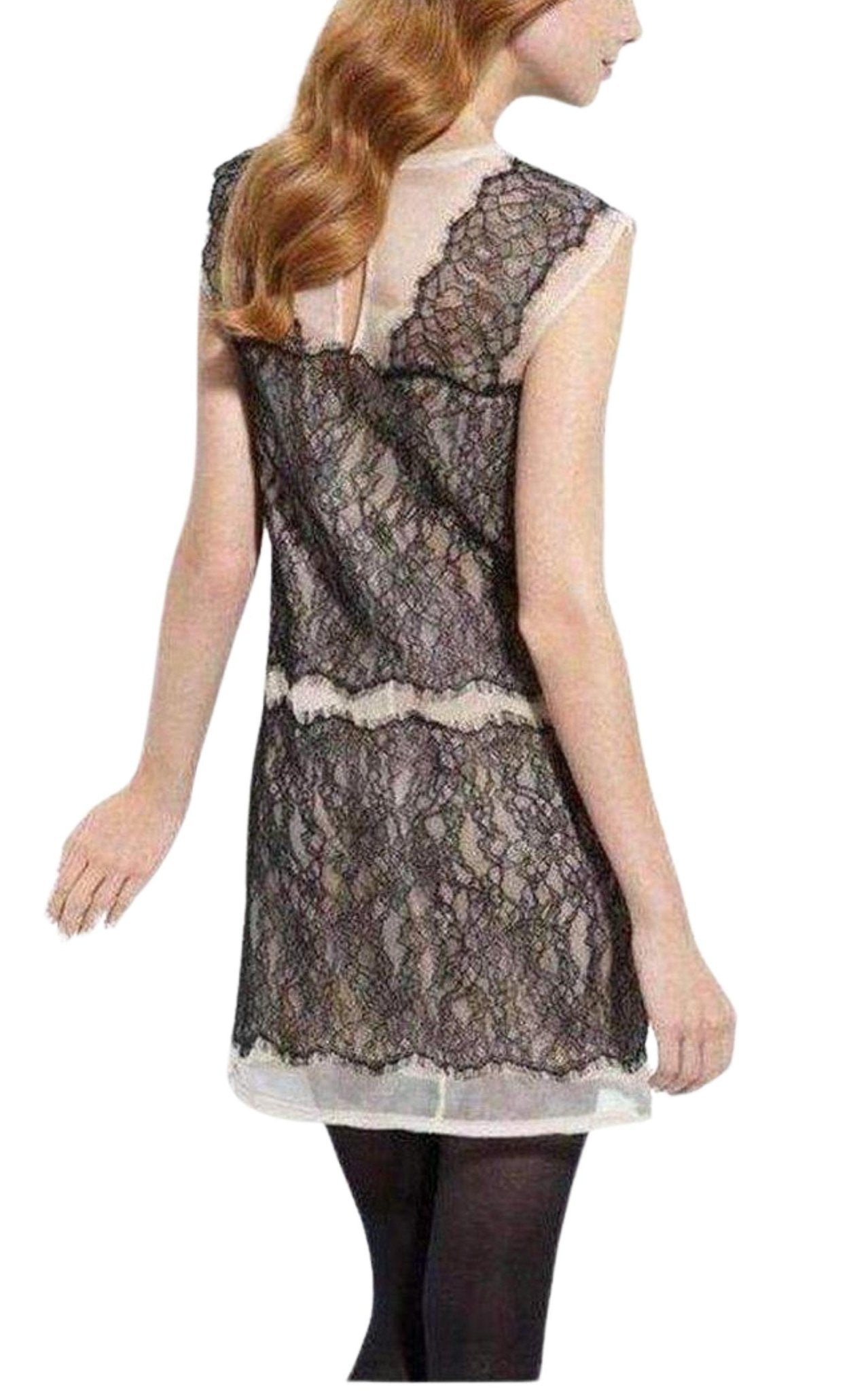 BCBGMAXAZRIA Organza Lace Sheer Sleeveless Dress - Runway Catalog