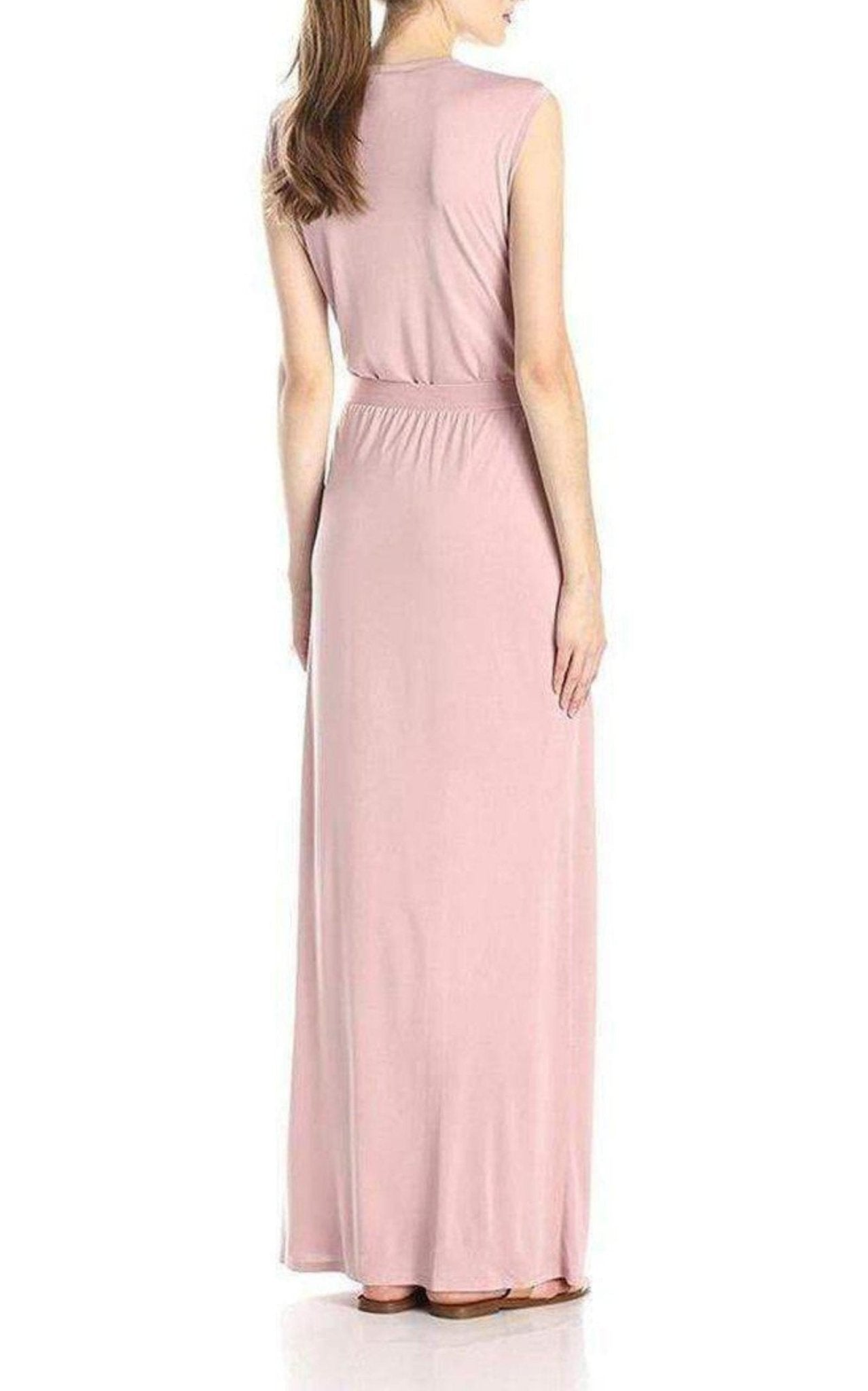 BCBGMAXAZRIA Pink Mylie Front Slit Long Dress