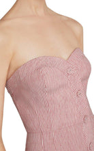 BCBGMAXAZRIA Pinstriped Bustier Dress - Runway Catalog