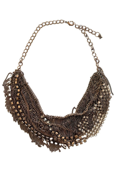 BCBGMAXAZRIA Rhinestone Fringe Necklace - Runway Catalog