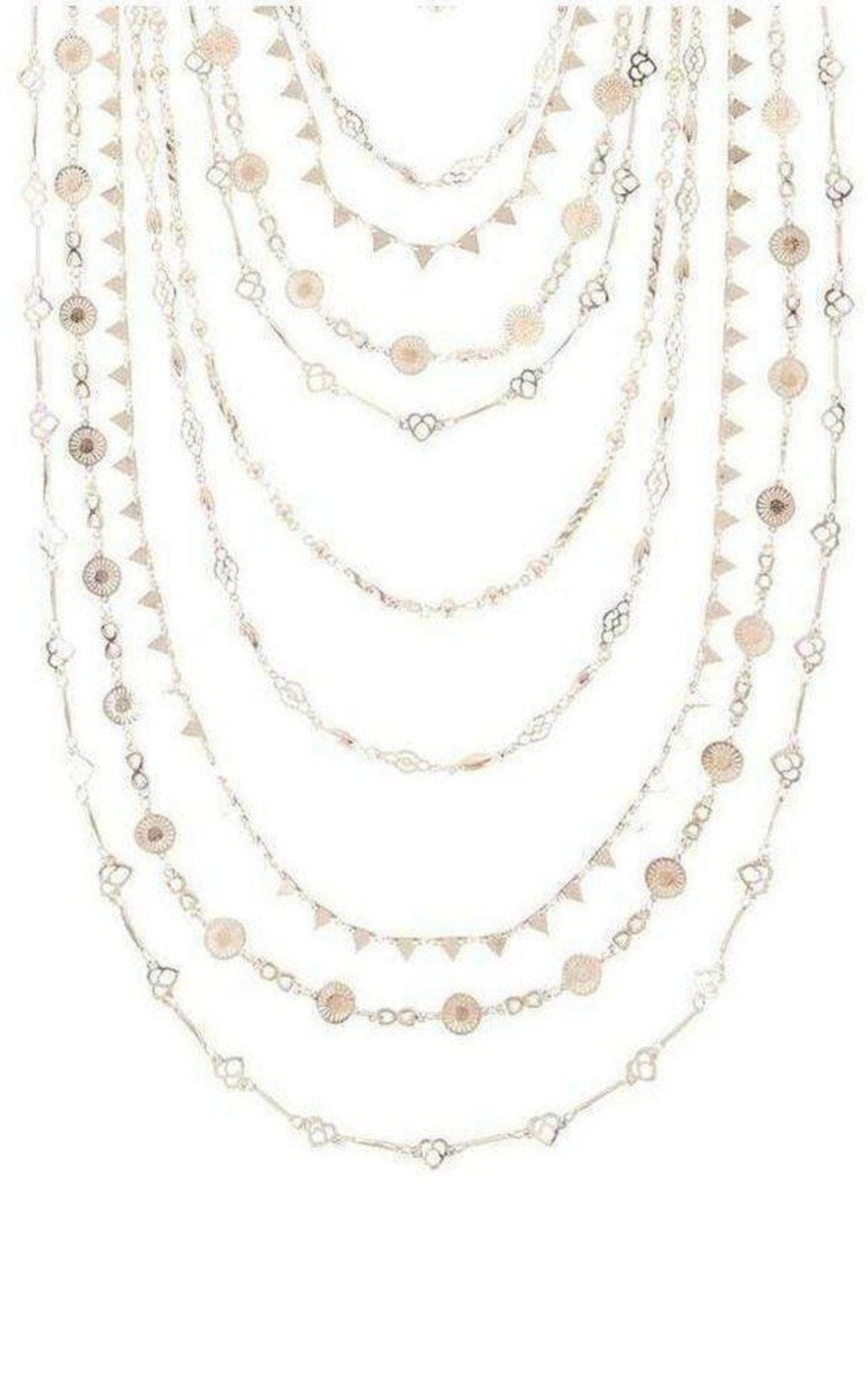 BCBGMAXAZRIA Rose Gold Layered Novelty Chain Necklace - Runway Catalog