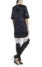 BCBGMAXAZRIA Runway Blue Faux Leather Patch Luella Tunic Dress - Runway Catalog