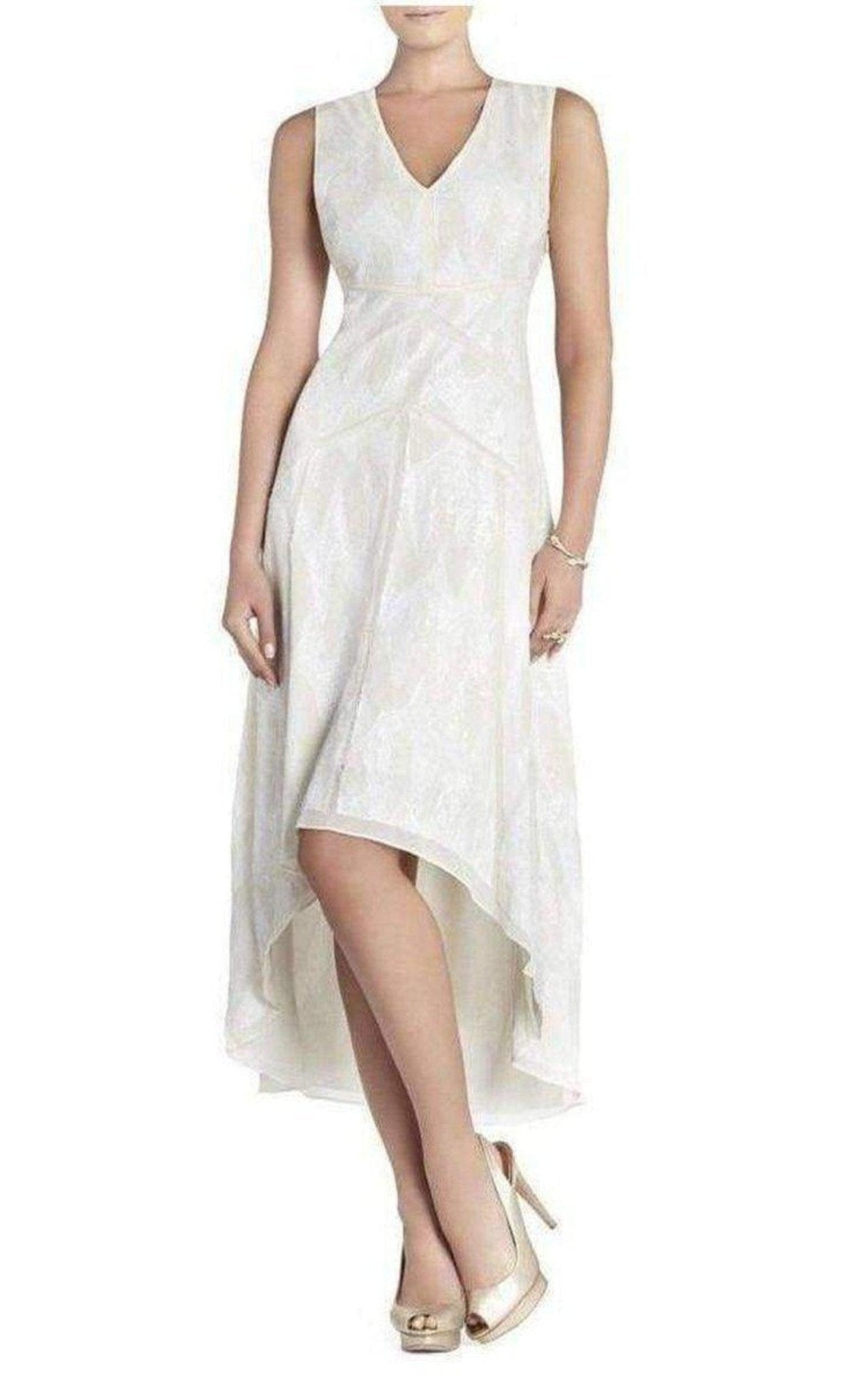 BCBGMAXAZRIA Salma Kleid mit tiefem V-Ausschnitt und Paillettenbesatz WJB6W112 - 1O6 - Laufsteg-Katalog