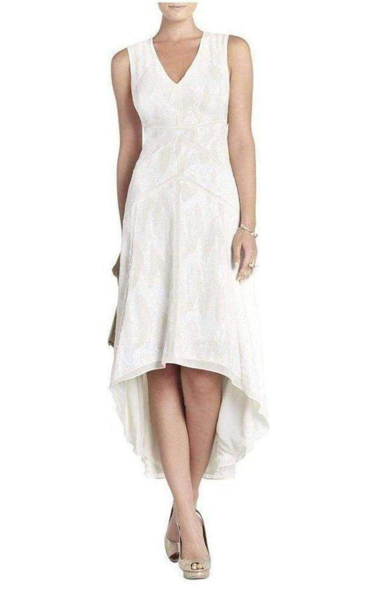 BCBGMAXAZRIA Salma Kleid mit tiefem V-Ausschnitt und Paillettenbesatz WJB6W112 - 1O6 - Laufsteg-Katalog