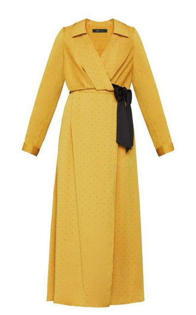 BCBGMAXAZRIA Satin Polka Dot Sash Dress - Runway Catalog