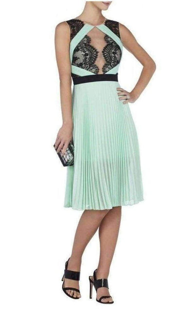 BCBGMAXAZRIA Scalloped Edge Pleated Dress - Runway Catalog