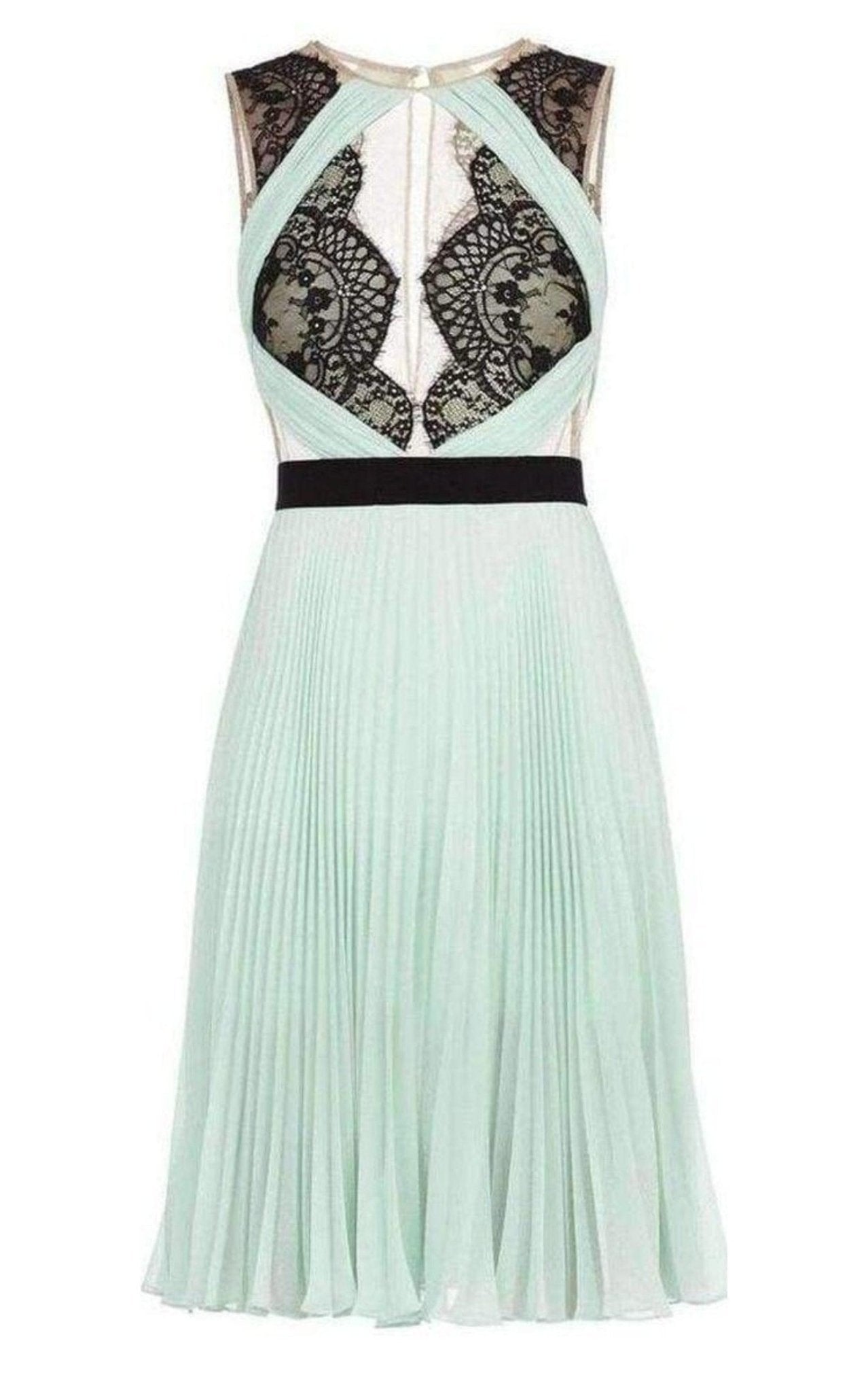 BCBGMAXAZRIA Scalloped Edge Pleated Dress - Runway Catalog